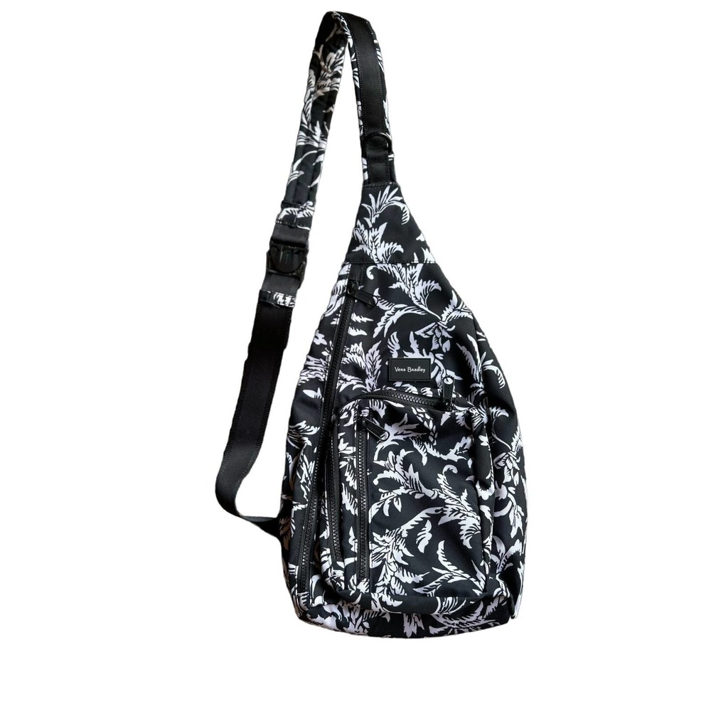 New Vera Bradley Reactive Sling Backpack Glass Vines Bag Side Carry Purse